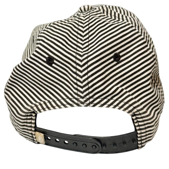 Roxy Striped Maybe Today Embroidered Black and White Snap Back Ball Cap - Picture 6 of 8
